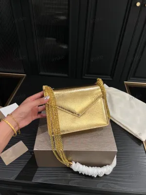Chic Mini Envelope Shoulder Bag with Multi-Chain Detail