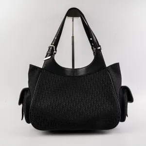 Christian Dior Canvas Shoulder Bag Black