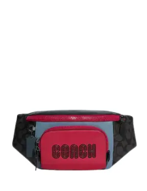 Coach Track Belt Bag In Colorblock Signature Canvas With Coach