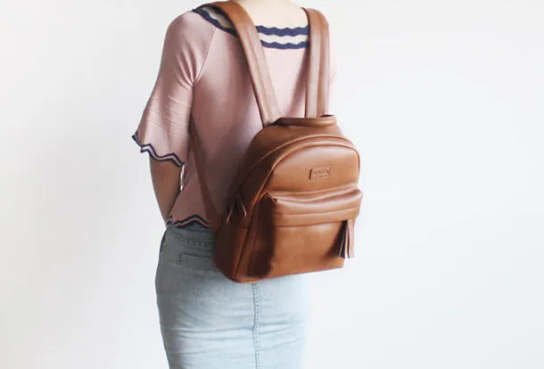 College Leather Womens Backpacks Stylish School Bag for Women