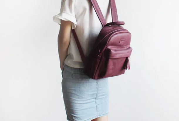 College Leather Womens Backpacks Stylish School Bag for Women