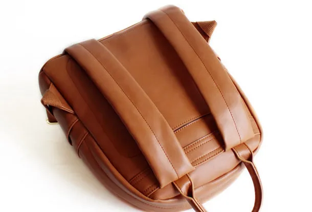 College Leather Womens Backpacks Stylish School Bag for Women