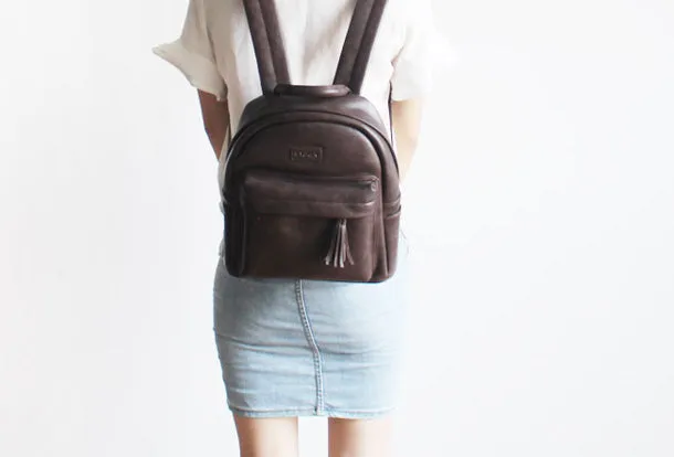 College Leather Womens Backpacks Stylish School Bag for Women