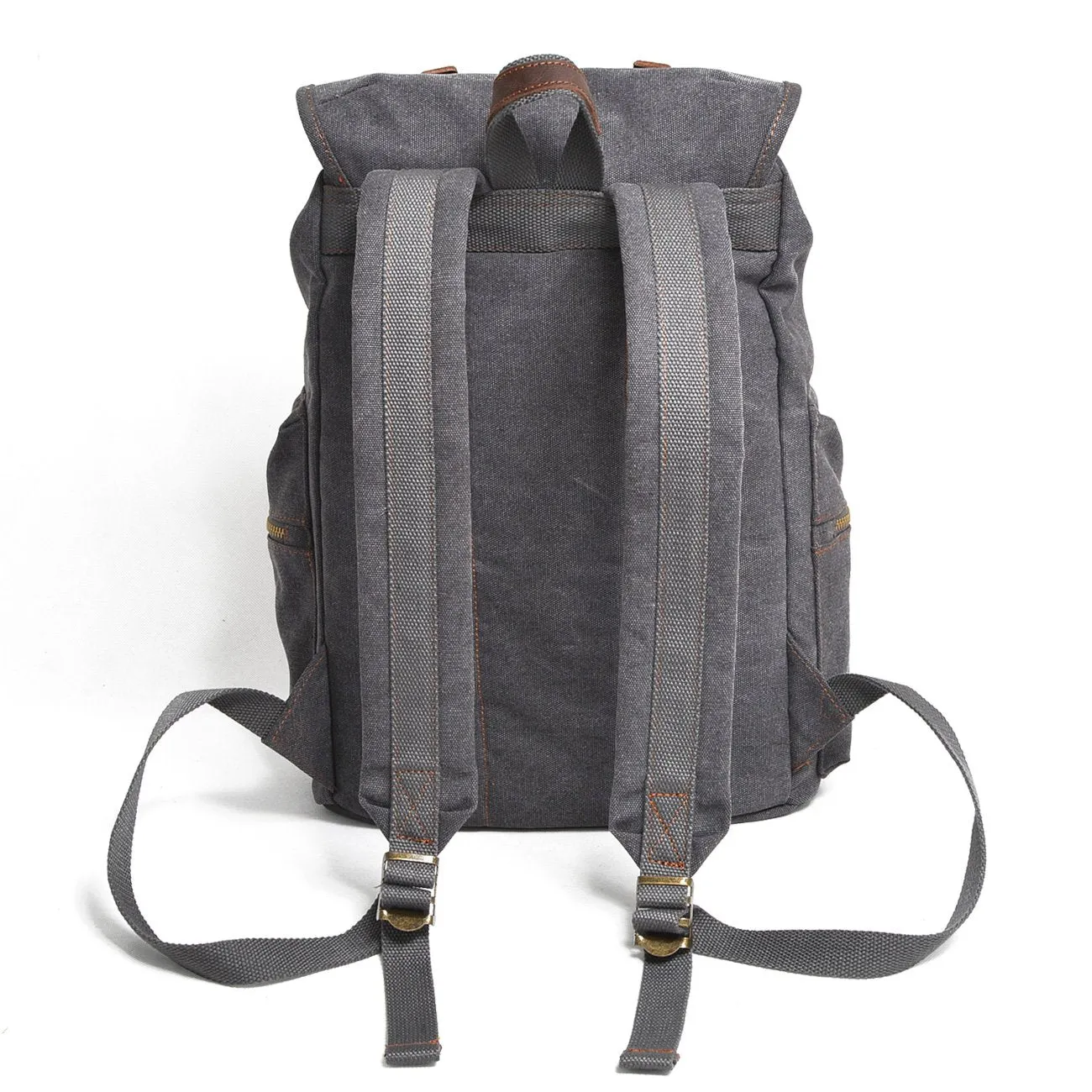 Cool Canvas Leather Mens Womens College 14'' Green Backpack Travel Backpack Computer Backpack for Men