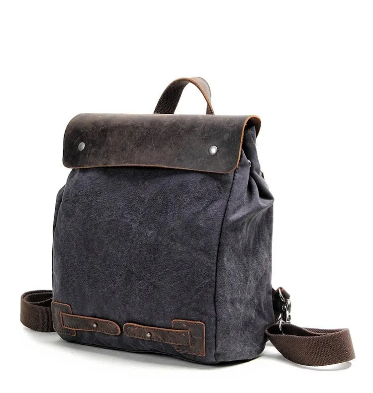 Cool Canvas Leather Mens Womens White Small College Computer Backpack Green Travel Backpack for Men