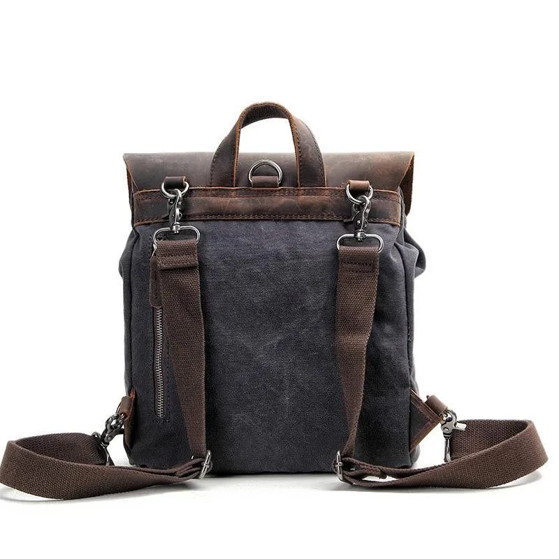 Cool Canvas Leather Mens Womens White Small College Computer Backpack Green Travel Backpack for Men