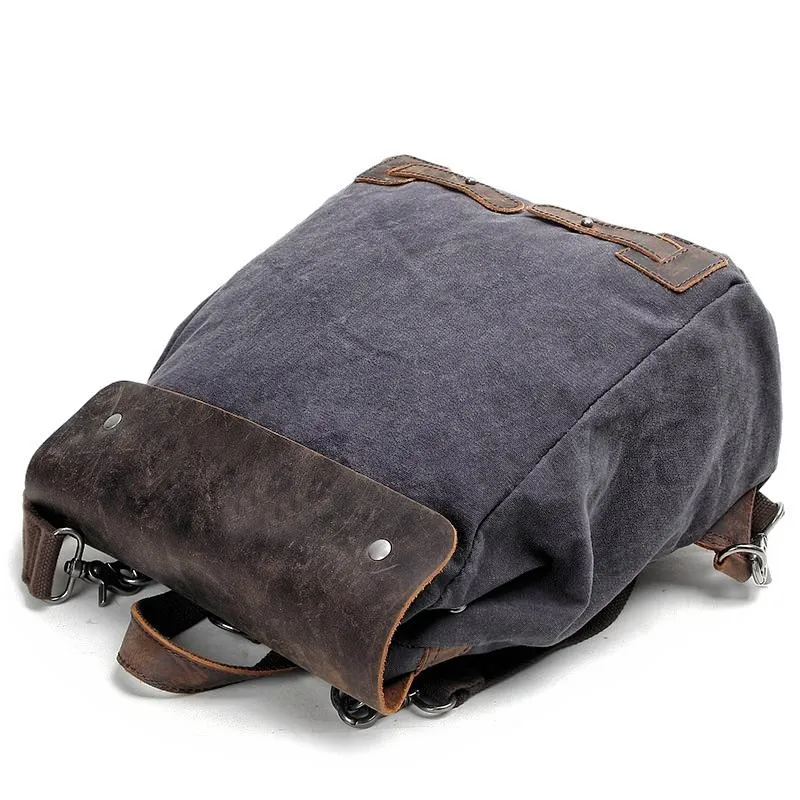Cool Canvas Leather Mens Womens White Small College Computer Backpack Green Travel Backpack for Men