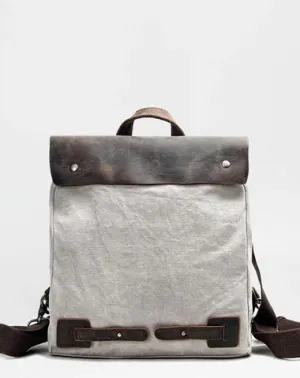 Cool Canvas Leather Mens Womens White Small College Computer Backpack Green Travel Backpack for Men
