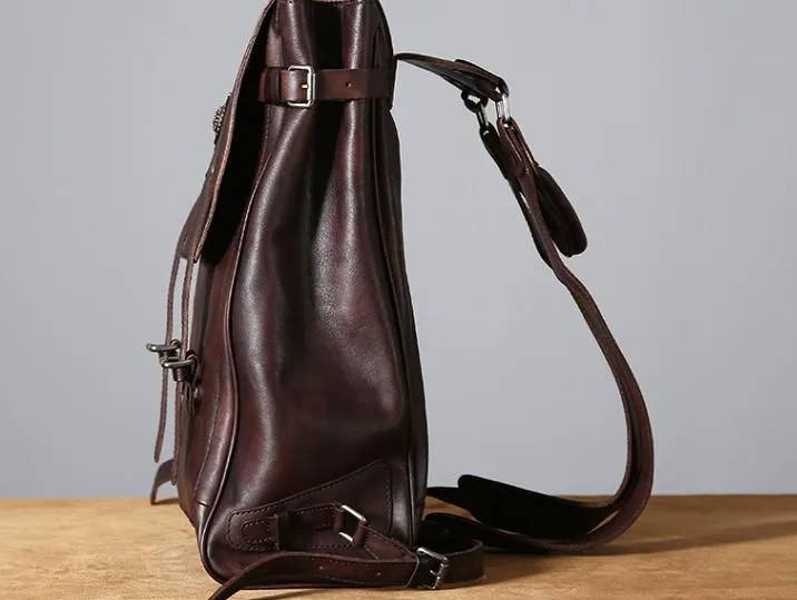 Cool Leather Mens Backpack Large Travel Backpack Hiking Backpack for Men