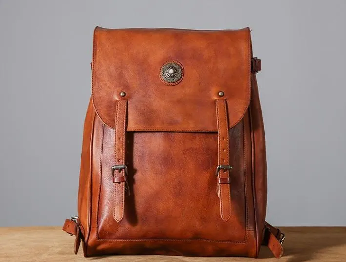 Cool Leather Mens Backpack Large Travel Backpack Hiking Backpack for Men