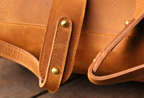 Cool Leather Mens Backpack Vintage Travel Backpack Cool School Backpack for men