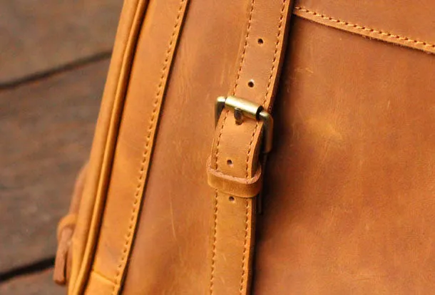 Cool Leather Mens Backpack Vintage Travel Backpack Cool School Backpack for men