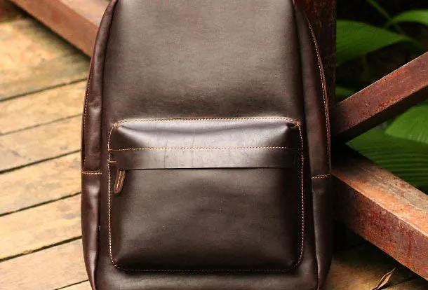 Cool Leather Mens Backpack Vintage Travel Backpack Hiking Backpack for men