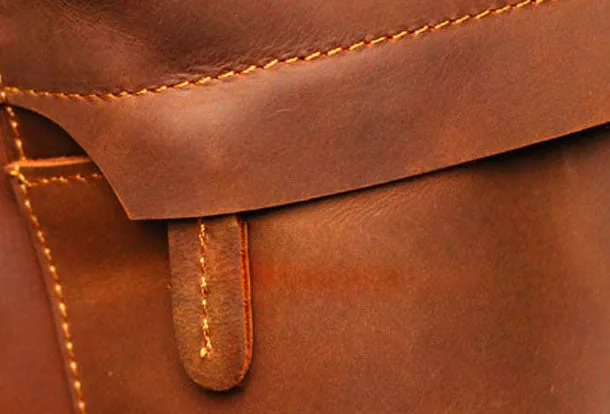 Cool Leather Mens Backpack Vintage Travel Backpack Hiking Backpack for men
