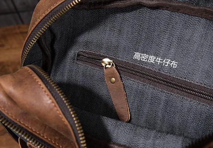 Cool Mens Leather Alligator Pattern Backpack Travel Backpacks Leather Hiking Backpack for Men