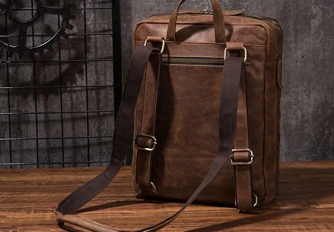 Cool Mens Leather Alligator Pattern Backpack Travel Backpacks Leather Hiking Backpack for Men