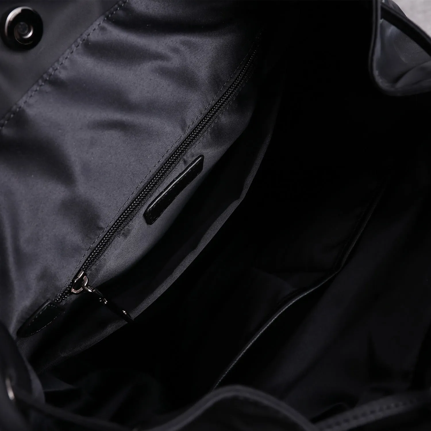 Cute Black Nylon Satchel Backpack Womens School Backpack Purse Black Nylon Leather Travel Rucksack for Ladies
