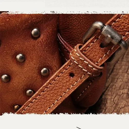 Cute Brown Leather Womens Backpacks Small Vintage Black Leather Backpack for Ladies