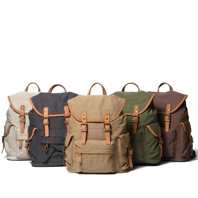 Cute Canvas Womens Mens Classic 14???? Green Computer Backpack White Women's School Backpack Travel Backpack for Men