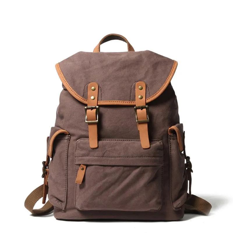Cute Canvas Womens Mens Classic 14???? Green Computer Backpack White Women's School Backpack Travel Backpack for Men
