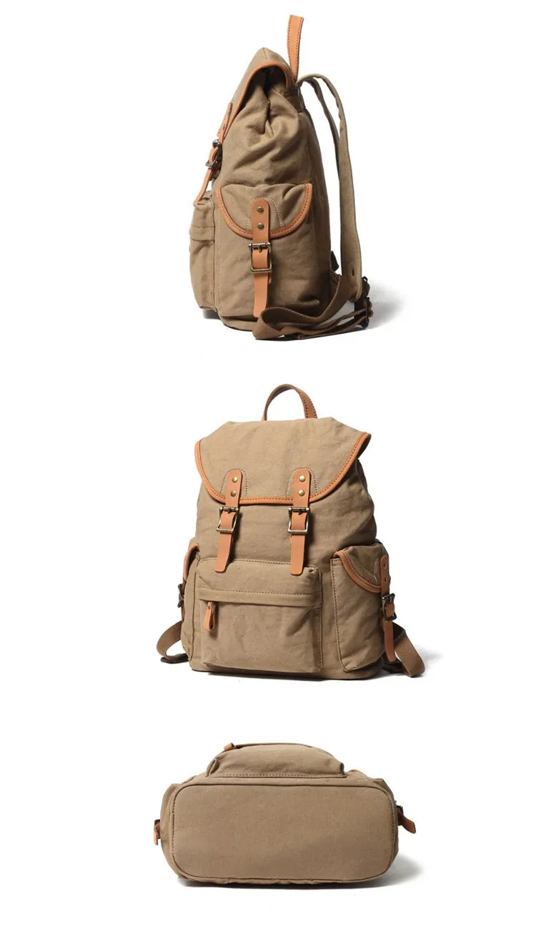 Cute Canvas Womens Mens Classic 14???? Green Computer Backpack White Women's School Backpack Travel Backpack for Men