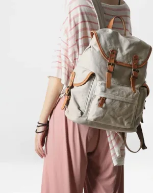 Cute Canvas Womens Mens Classic 14???? Green Computer Backpack White Women's School Backpack Travel Backpack for Men