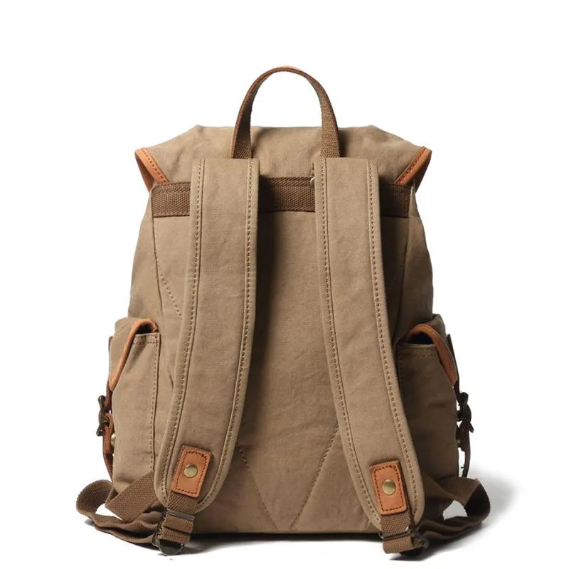 Cute Canvas Womens Mens Classic 14???? Green Computer Backpack White Women's School Backpack Travel Backpack for Men