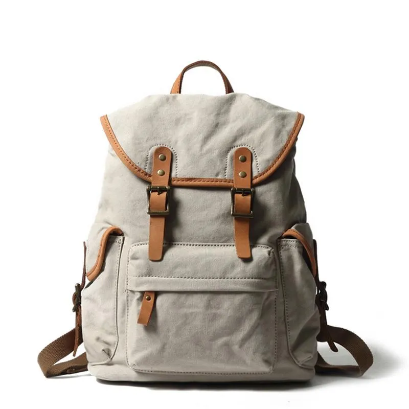Cute Canvas Womens Mens Classic 14???? Green Computer Backpack White Women's School Backpack Travel Backpack for Men