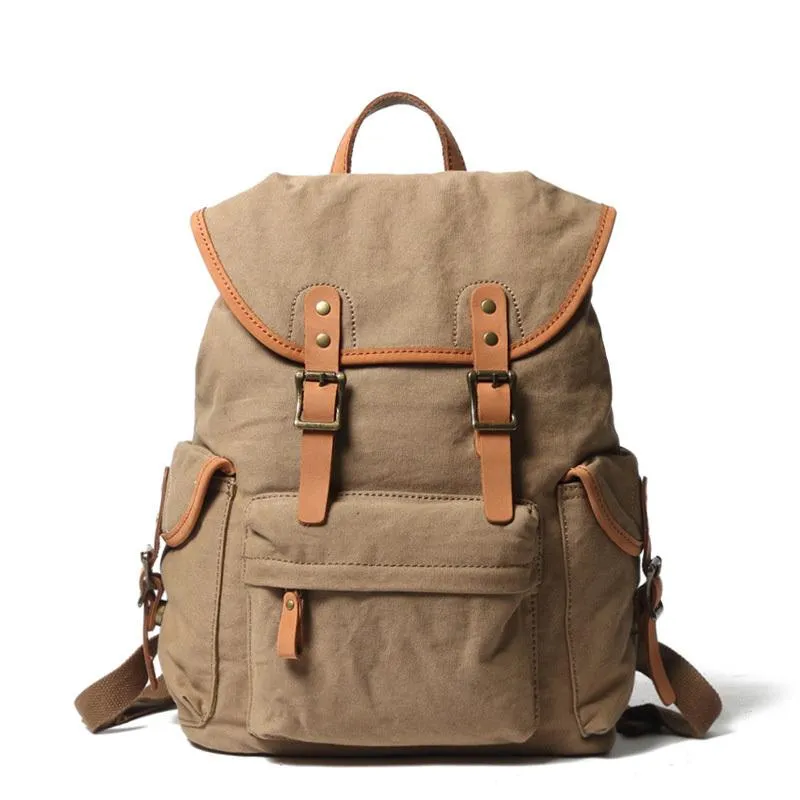 Cute Canvas Womens Mens Classic 14???? Green Computer Backpack White Women's School Backpack Travel Backpack for Men