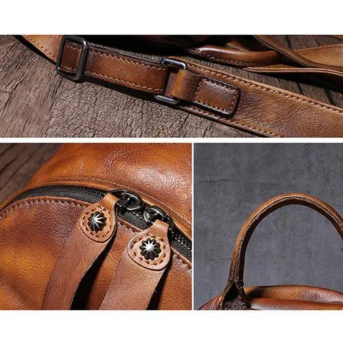 Dark Brown Leather Rucksack Small Womens Small Leather Backpack Ladies Backpack Purse