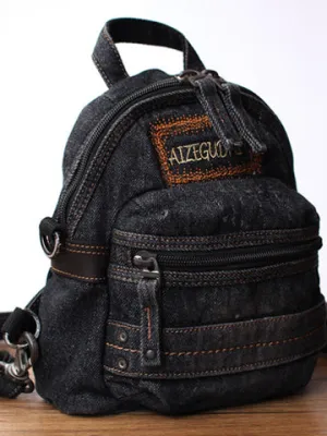 Denim Black Womens Backpack School Backpacks Blue Vintage Denim Backpack For Women