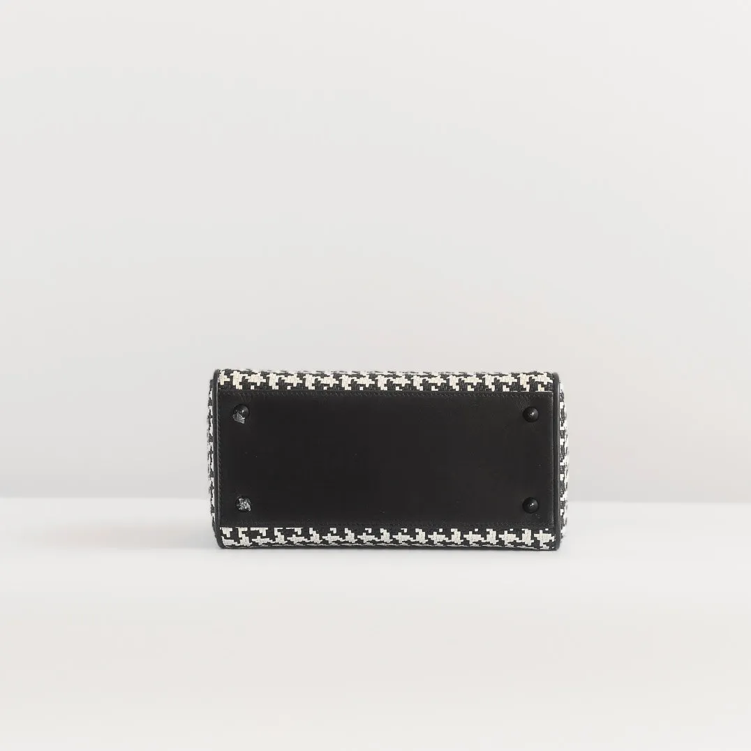 DIOR - LADY DIOR BAG MEDIUM ULTRAMATTE BLACK & WHITE HOUNDSTOOTH