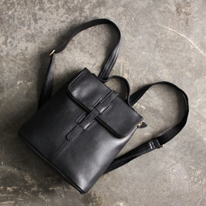 Fashion Black LEATHER WOMEN Backpacks Purse Cute School Backpack FOR WOMEN