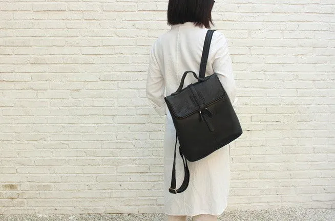 Fashion Black LEATHER WOMEN Backpacks Purse Cute School Backpack FOR WOMEN
