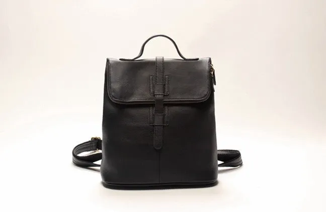 Fashion Black LEATHER WOMEN Backpacks Purse Cute School Backpack FOR WOMEN