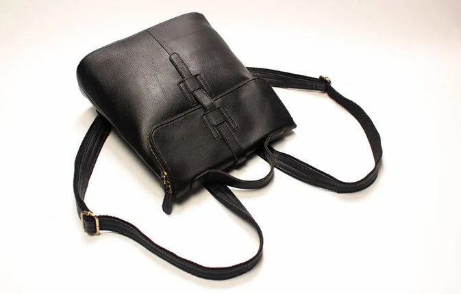 Fashion Black LEATHER WOMEN Backpacks Purse Cute School Backpack FOR WOMEN