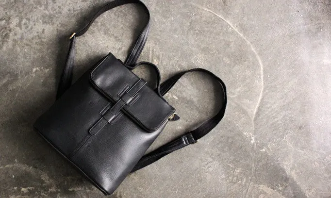 Fashion Black LEATHER WOMEN Backpacks Purse Cute School Backpack FOR WOMEN