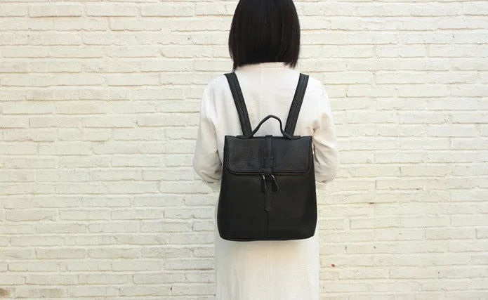 Fashion Black LEATHER WOMEN Backpacks Purse Cute School Backpack FOR WOMEN