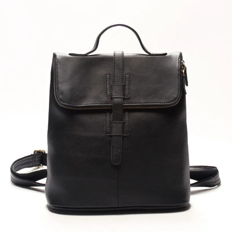 Fashion Black LEATHER WOMEN Backpacks Purse Cute School Backpack FOR WOMEN