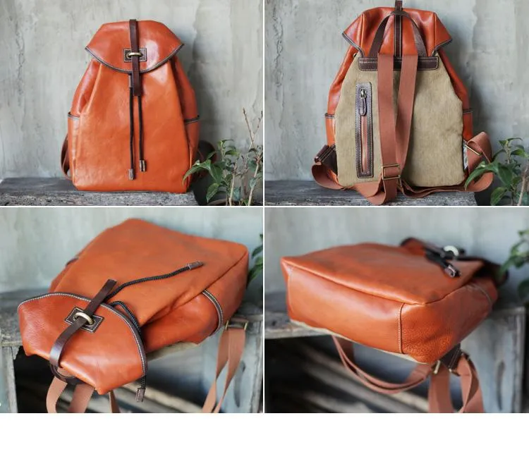 Fashion Brown Womens Leather Backpack Womens Leather Fashion Large Backpack for Ladies