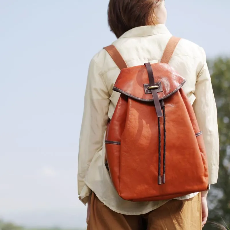Fashion Brown Womens Leather Backpack Womens Leather Fashion Large Backpack for Ladies