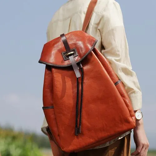 Fashion Brown Womens Leather Backpack Womens Leather Fashion Large Backpack for Ladies