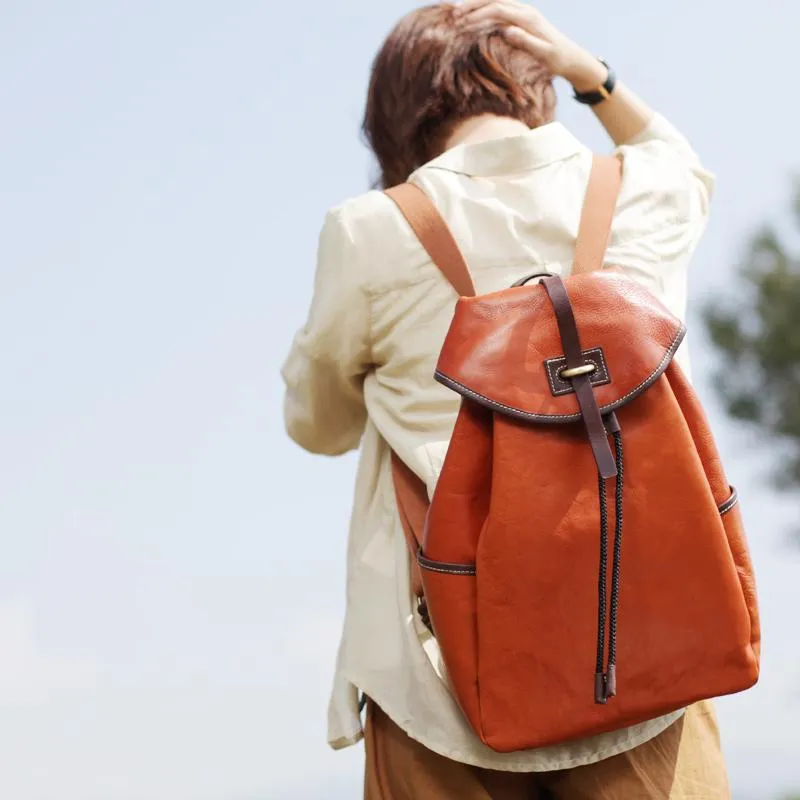 Fashion Brown Womens Leather Backpack Womens Leather Fashion Large Backpack for Ladies
