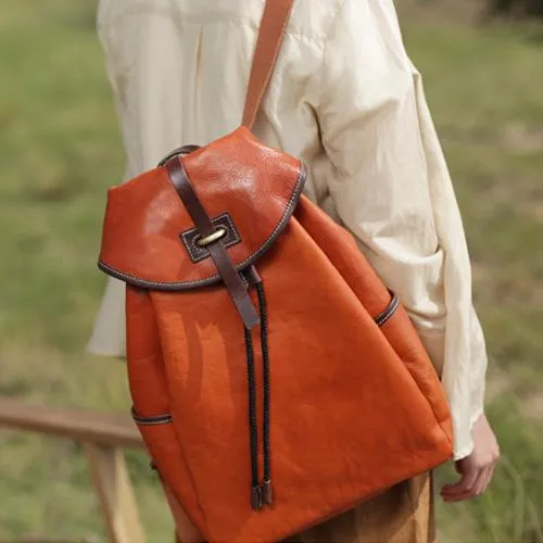 Fashion Brown Womens Leather Backpack Womens Leather Fashion Large Backpack for Ladies