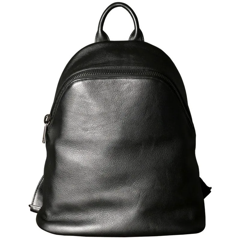 Fashion Leather Mens Cool Backpack Large Black Travel Backpack for men