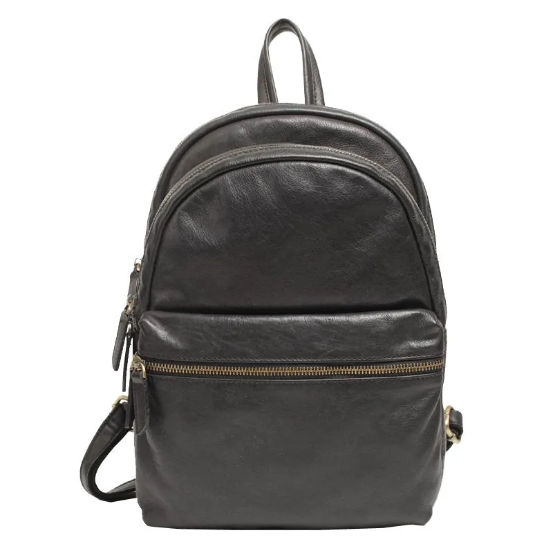 Fashion Womens Black Leather Backpack Purse Leather School Backpack Book Bag Purse