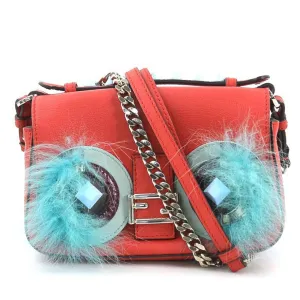 Fendi  Color Leather Fur Shoulder Bag (Pre-Owned)