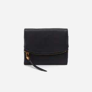 Fern Medium Trifold Wallet Black