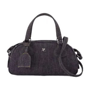 Friday Bowling Baguette Crossbody - Leather - Grey