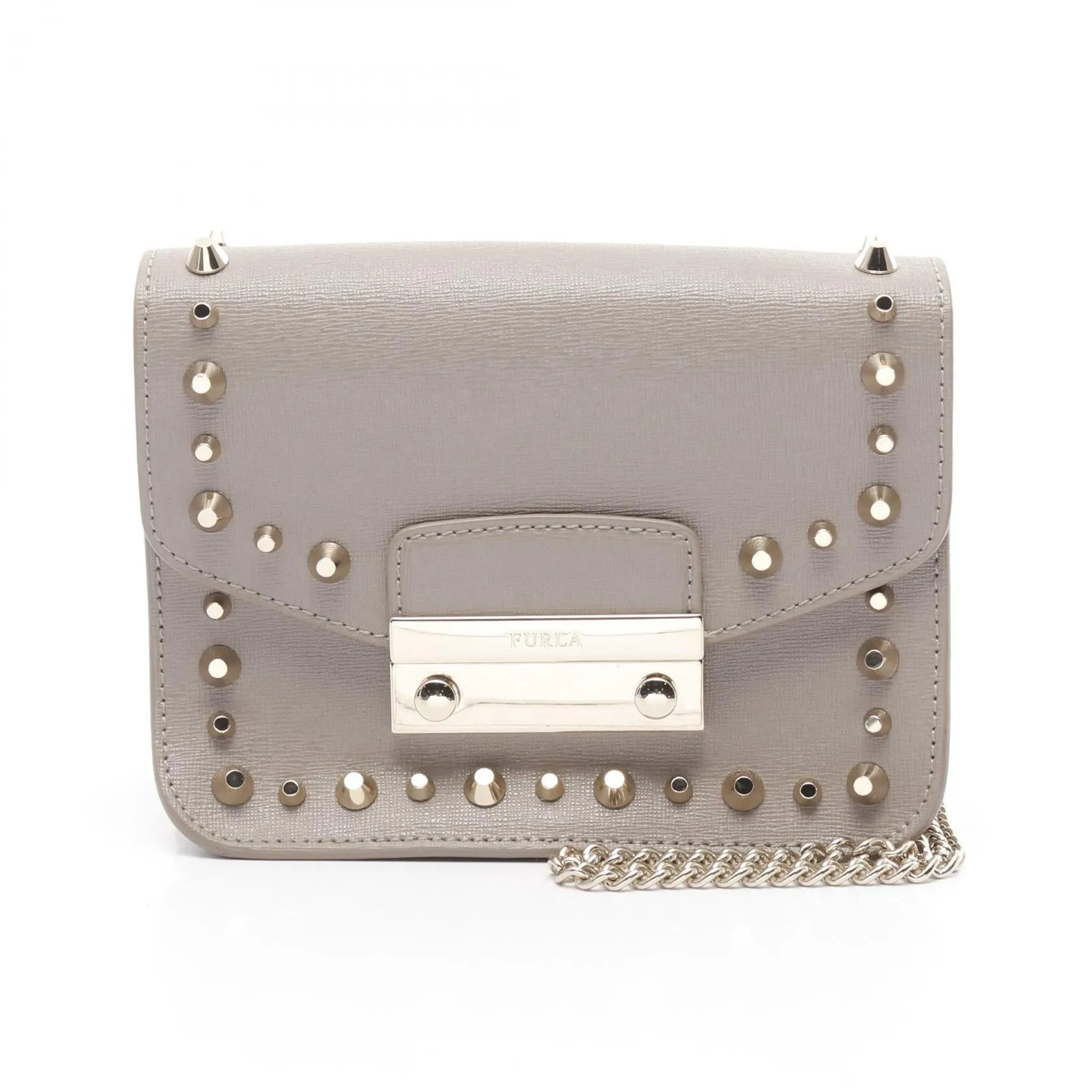 Furla Julia Leather Shoulder Bag Beige